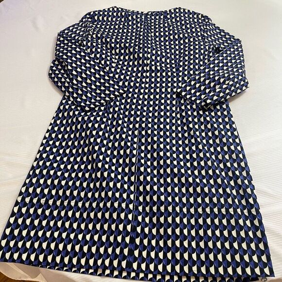 NWT J CREW Dress Women's 8 Jet Set Geo Shift Dress Retro Print Midi Purple Black - Picture 7 of 8